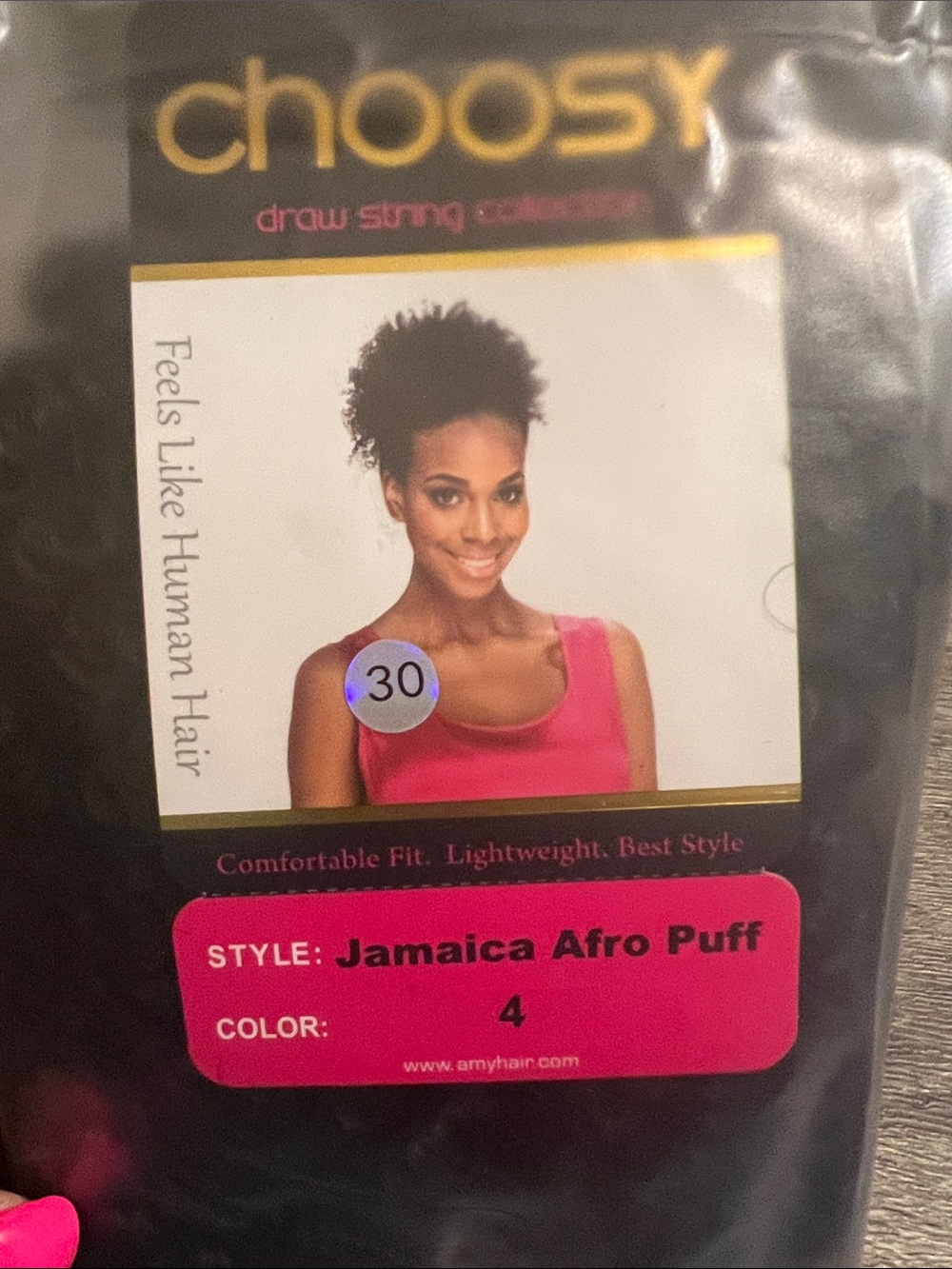 Choosy Jamaica Afro Puff Draw String Closure Wig - Color 4 (Dark Brown)